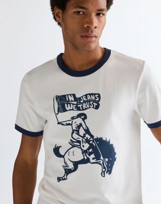 Regular Ringer Tee in Worn White