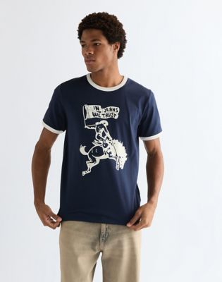 Wrangler Regular Ringer Koszulka granatowy