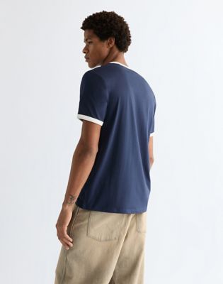 Wrangler Regular Ringer Koszulka granatowy