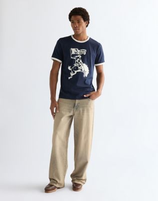 Regular Ringer Tee in Navy