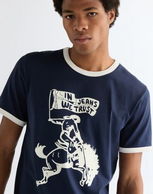 Regular Ringer Tee in Navy