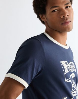Regular Ringer Tee in Navy