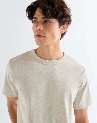 Relaxed Solid Tee in Oat Mel