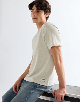 Relaxed Solid Tee in Oat Mel