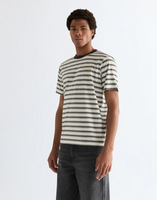 Wrangler Regular Stripe Koszulka biały znoszony