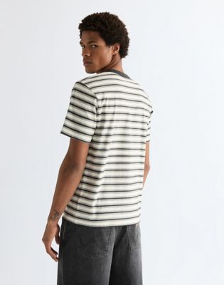 Wrangler Regular Stripe Koszulka biały znoszony