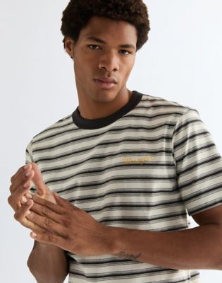 Regular Stripe Tee in Worn White