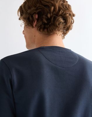 Regular Embroidery Crew Sweatshirt in Navy