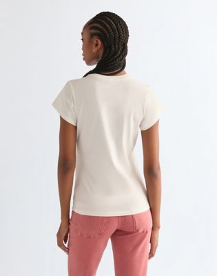 Slim Shrunken Band Tee in Worn White