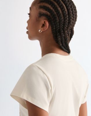 Slim Shrunken Band Tee in Worn White