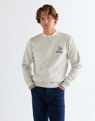 Wrangler Regular Embroidery Crew Oat Mel