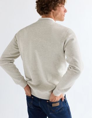 Regular Embroidery Crew Sweatshirt in Oat Mel