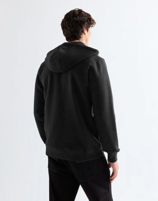 Wrangler Regular Graphic Bluza z kapturem i suwakiem czarny