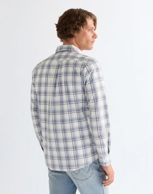 Wrangler Regular One Pocket Shirt niebieski biały