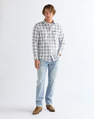 Regular One Pocket Shirt in Blue White