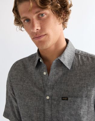 Wrangler Regular Szorty Sleeve One Pocket Shirt ciemny granatowy