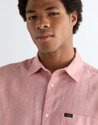 Regular Lightweight One Pocket Shirt in Dusty Rose alternative view 3