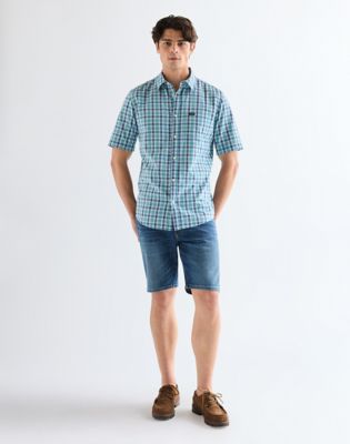 Regular Lightweight One Pocket Shirt in Teal Blue