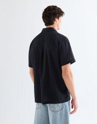 Wrangler Relaxed Szorty Sleeve Resort Shirt ciemny granatowy