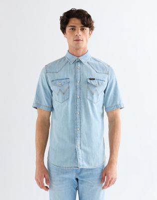 Regular Short Sleeve Western Shirt in Riverbank