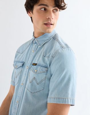 Regular Short Sleeve Western Shirt in Riverbank