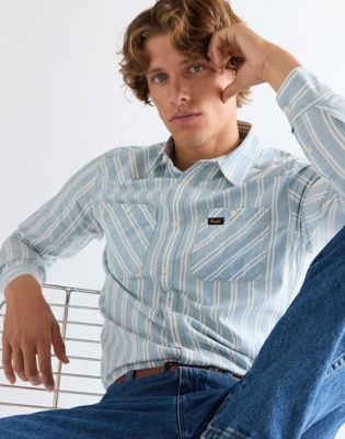 Wrangler Regular Chambray Shirt Light Stripe