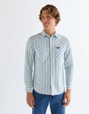Wrangler Regular Chambray Shirt Light Stripe