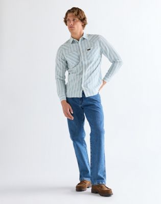 Regular Chambray Shirt in Light Stripe