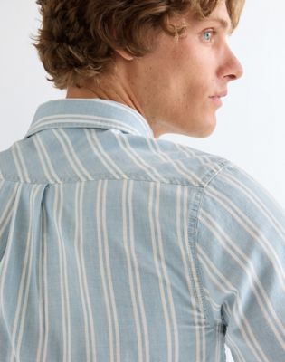 Regular Chambray Shirt in Light Stripe