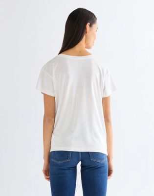 Regular Easy V Neck Tee in Bright White