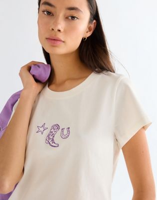 Slim Baby Tee in Worn White