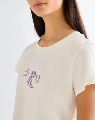 Slim Baby Tee in Worn White