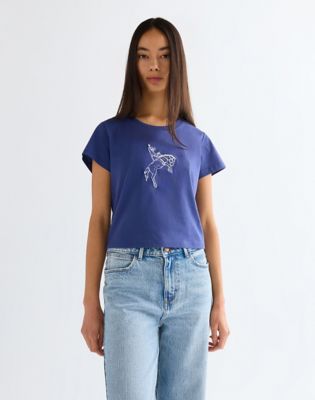 Wrangler obcisłe Baby Koszulka Deep Cobalt