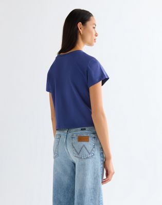 Wrangler obcisłe Baby Koszulka Deep Cobalt