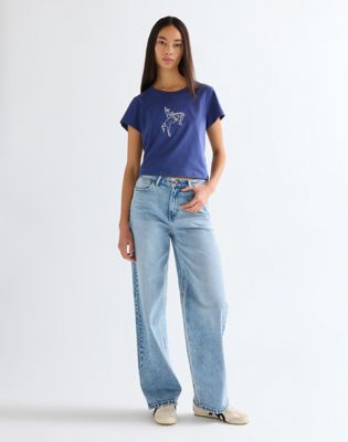 Slim Baby Tee in Deep Cobalt