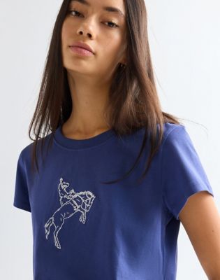 Slim Baby Tee in Deep Cobalt