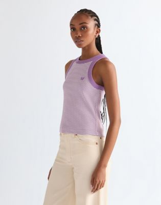 Wrangler obcisłe Ringer Koszulka bez rękawów Bellflower