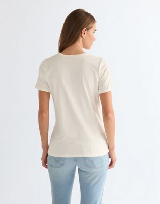Slim Ringer Tee in Worn White