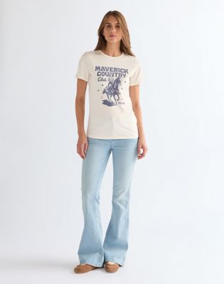 Slim Ringer Tee in Worn White