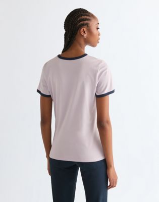 Slim Ringer Tee in Evening Haze
