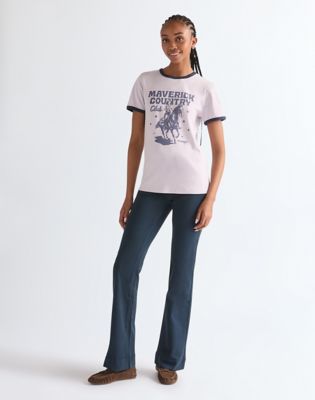 Slim Ringer Tee in Evening Haze