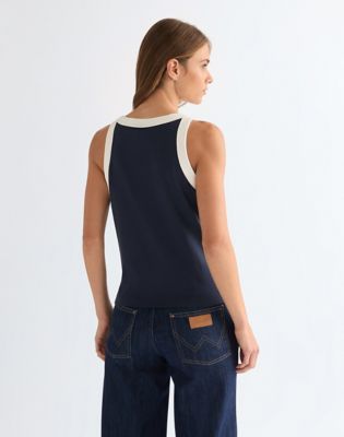 Slim Ringer Tank in Navy