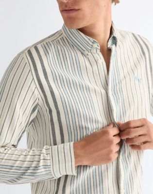 Regular Oxford Shirt in White Blue