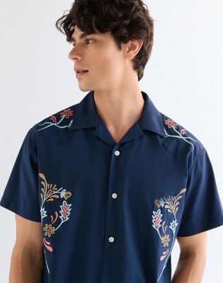 Relaxed W Resort Shirt in Navy Floral