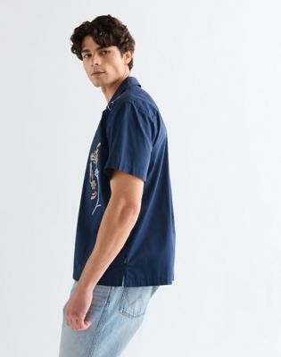Relaxed W Resort Shirt in Navy Floral
