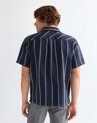 Wrangler Relaxed W Resort Shirt granatowy biały