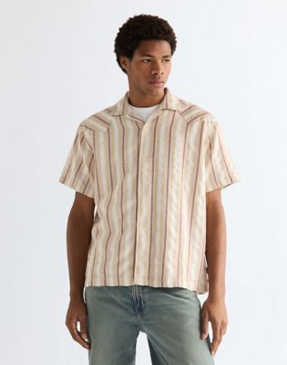 Wrangler Relaxed W Resort Shirt Tan Ruby Wine
