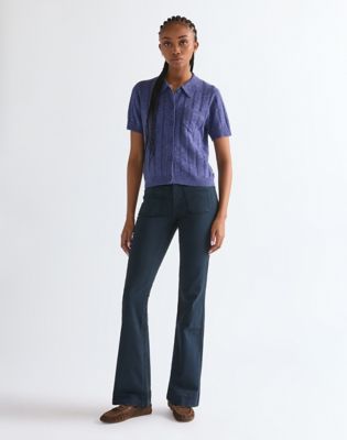 Slim One Pocket Polo Shirt in Deep Cobalt