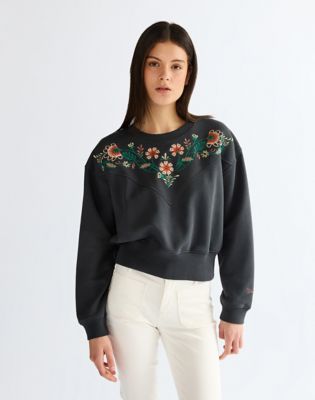 Wrangler Relaxed Embroidered Bluza czarny wyblakły