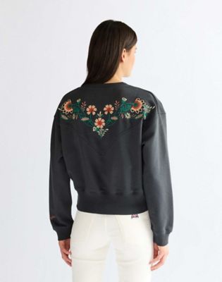 Wrangler Relaxed Embroidered Bluza czarny wyblakły